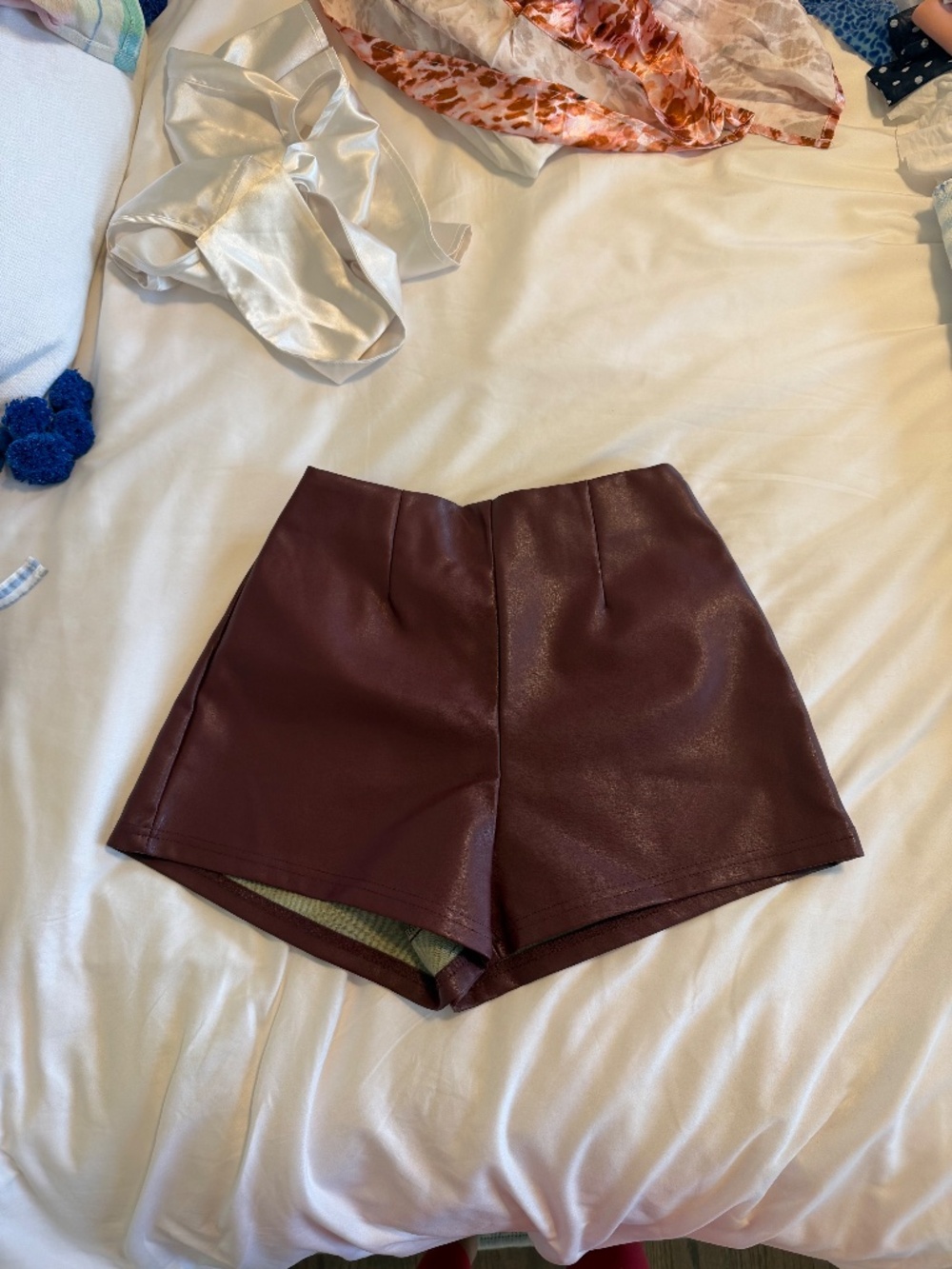 Burgundy Mini Shorts